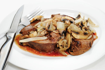 Dining on Organic Liver with Onions and Mushrooms