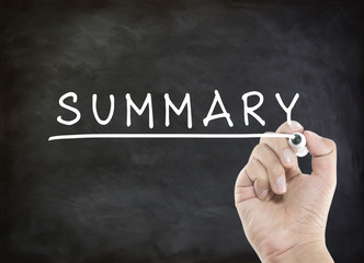 Summary with hand writing