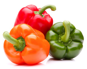 Sweet bell pepper isolated on white background cutout
