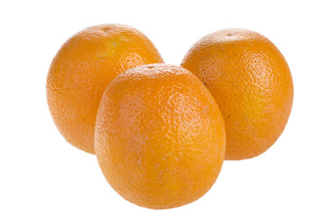 Three ripe oranges