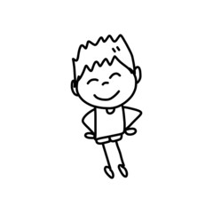 hand drawing cartoon happy kids