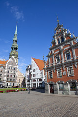 House of the Blackheads and St. Peter's Church in Riga