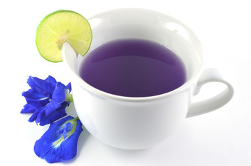 Asian pigeonwings flower drink added lime juice