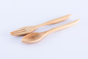 Wooden spoon and fork