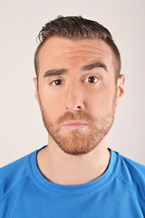 Fototapeta premium man with distrust face