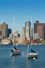 Boston skyline seen from Piers Park, Massachusetts