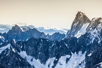 Washable wall murals Mont Blanc View of Mont Blanc mountain range from Aiguille Du Midi in Chamo