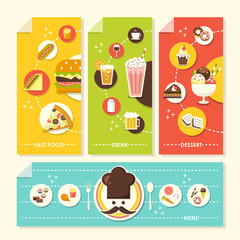 flat design concept illustration for food and drink