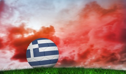 Composite image of football in greece colours