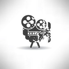 Video symbol,grunge vector