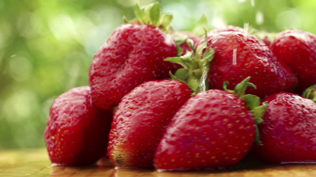 Strawberries with waterdrops