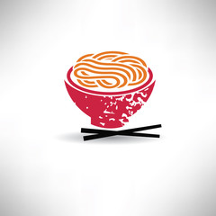 Noodle symbol,grunge vector