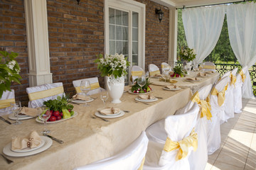 Decorated chair and tables