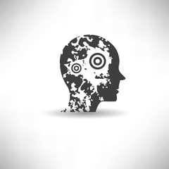 Brain symbol,grunge vector