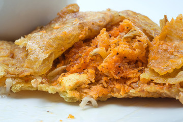 Vietnamese stuffed crispy omelette ,khanom beuangyuan