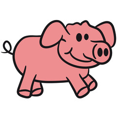 Fototapeta premium Fröhliches Süßes Ferkel Schweinchen