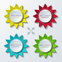 vector sun banners set.