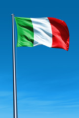 Italy flag waving on the wind