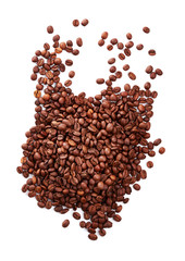 Coffee beans isolated on white background