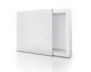 Open White Box Isolated on White background. Empty Box