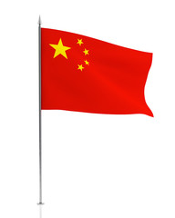 China Flag Isolated on White