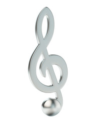 Music Note Treble Clef Icon Isolated on White Background