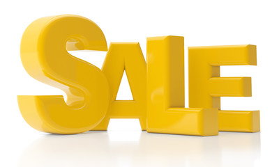 Word Sale Written by Yellow Letters Isolated