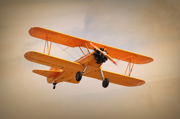 Retro style picture of the biplane.