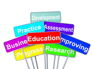 Education and Other Words on Concept Color Sing Isolated