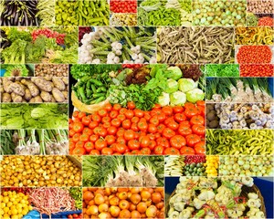 collection of images from vegetable farmers market