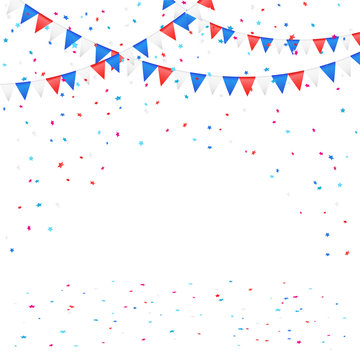 Independence day pennants with confetti