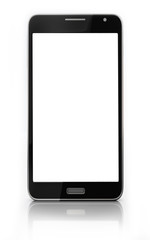 Smart Phone Blank Touch Screen Isolated on White Background