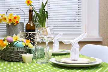 Beautiful holiday Easter table setting