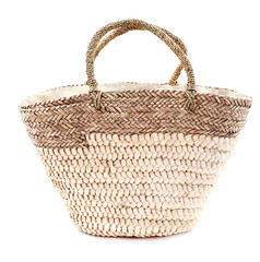 Wicker bag isolated on white