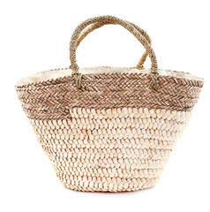 Fototapeta premium Wicker bag isolated on white