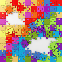 Multicolored Puzzle Illustration, Jigsaw