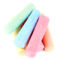 Color chalks, isolated on white
