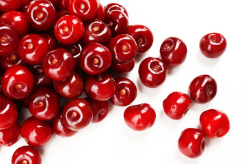 Sweet cherries isolated on white