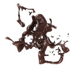 Chocolate Splash Isolated on White Background
