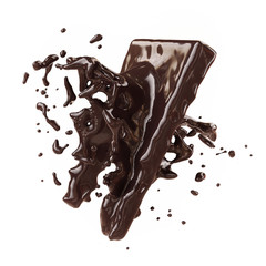 Chocolate Splash Isolated on White Background