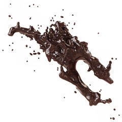 Chocolate Splash Isolated on White Background
