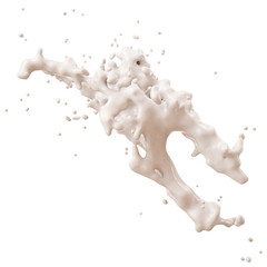 White Chocolate Splash Isolated on White Background