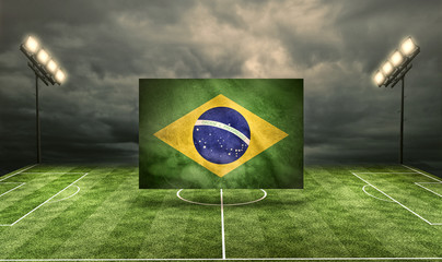 Brasil Flag on Stadium © Sondem