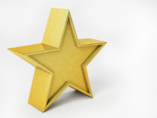 3D Illustration of Golden Star Isolated Over White Background