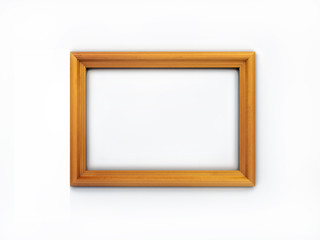 3D wooden picture frame isolated over white