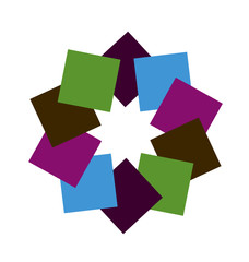 Abstract colorful squares logo vector