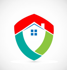 Shield house -Real Estate logo vector
