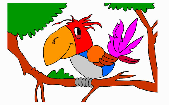 piccolo pappagallo su un ramo