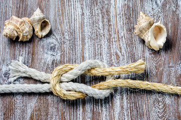 marine rope tied Reef or Square Knot
