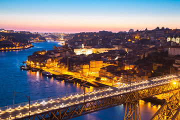 Porto Cityscape Portugal at dusk